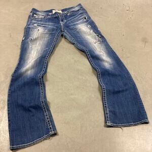 y2k big star low rise bootcut Jeans 31x34